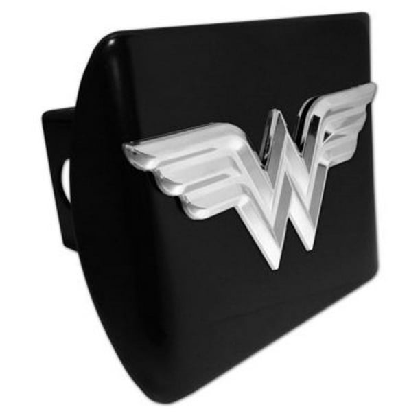 2 inch Trailer Hitch Cover Chrome with HOT Pink LicensePlateFreak Wonderwoman in 3D Wonder Woman Super Hero